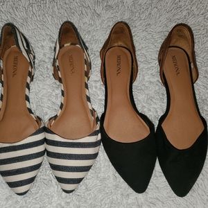 2 Pair Merona Size 8 Flats